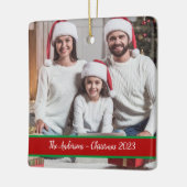 ファミリークリスマスフォトヘイルームオーナメント セラミックオーナメント (左)