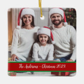 ファミリークリスマスフォトヘイルームオーナメント セラミックオーナメント (正面)