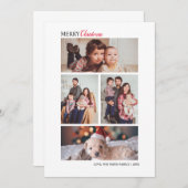ファミリークリスマスフォーフォトコラージュホリデーカード 招待状 (正面/裏面)