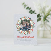 ファミリークリスマスフローラリースカードはがき シーズンポストカード (スタンド正面)
