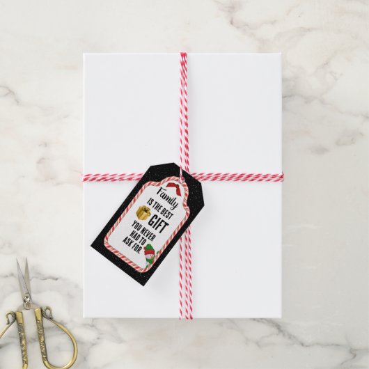 ファミリークリスマスプレゼントラベル ギフトタグ (より糸付き)