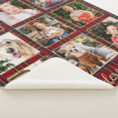 ファミリークリスマスプレドカスタム金ゴールド写真コラージュ シェルパブランケット (3/4)