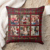 ファミリークリスマスプレドカスタム金ゴールド6フォトコラージュ クッション (ブランケット)