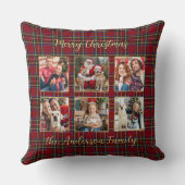 ファミリークリスマスプレドカスタム金ゴールド6フォトコラージュ クッション (裏面)
