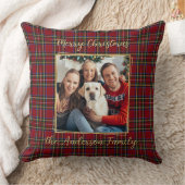 ファミリークリスマスプレドパーソナライズされた金ゴールド2写真 クッション (ブランケット)