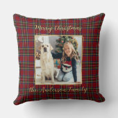 ファミリークリスマスプレドパーソナライズされた金ゴールド2写真 クッション (裏面)