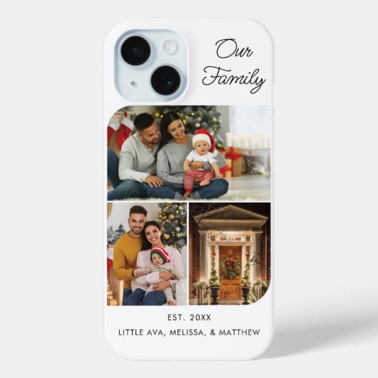 ファミリークリスマスホリデーフォトコラージュ Case-Mate iPhoneケース (裏面)