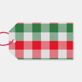 ファミリークリスマスホワイトグリーンと赤バッファロープレイド ギフトタグ (裏面横)