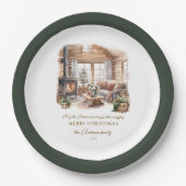 ファミリークリスマスホームパーソナライズされたパーティー ペーパープレート (正面)