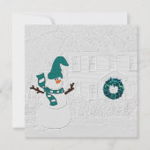 ファミリークリスマスメッセージ雪だるまテーマ シーズンカード (正面)