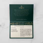 ファミリークリスマスレシピ金ゴールド&フォレストグリーンフォト シーズンカード (内部)