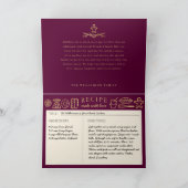 ファミリークリスマスレシピ金ゴールド&ブルゴーニュ写真 シーズンカード (内部)