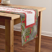 ファミリークリスマスレッドとグリーンの抽象芸術パターン ショートテーブルランナー (インサイチュ)