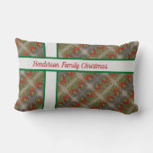 ファミリークリスマスレッドグリーンホリデーパターン ランバークッション (裏面)