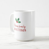 ファミリークリスマスレッドホリー コーヒーマグカップ (正面左)