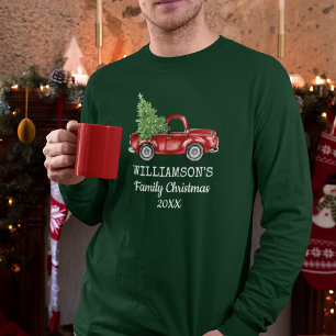 ファミリークリスマスヴィンテージパーソナライズされたトラック長G Tシャツ