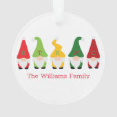 ファミリークリスマス格言レッドグリーン名フェスティバルおもしろい オーナメント (裏面)