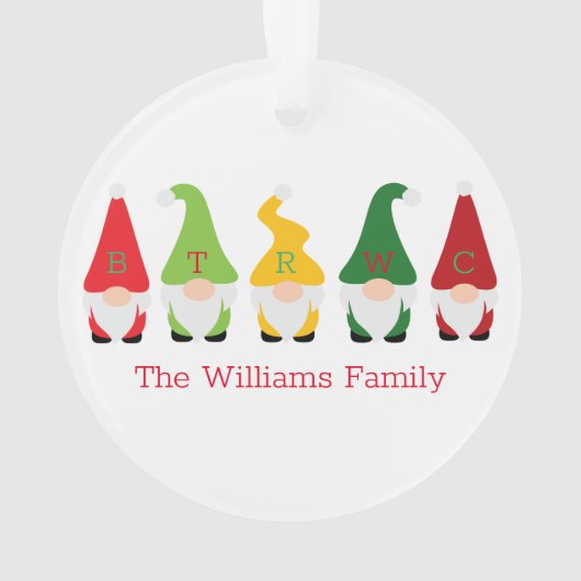 ファミリークリスマス格言レッドグリーン名フェスティバルおもしろい オーナメント (裏面)