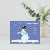 ファミリークリスマス雪だるま シーズンポストカード (スタンド正面)