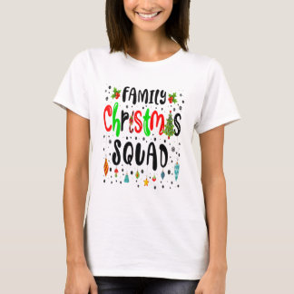ファミリークリスマス2022マッチングサンタハットライツXm Tシャツ