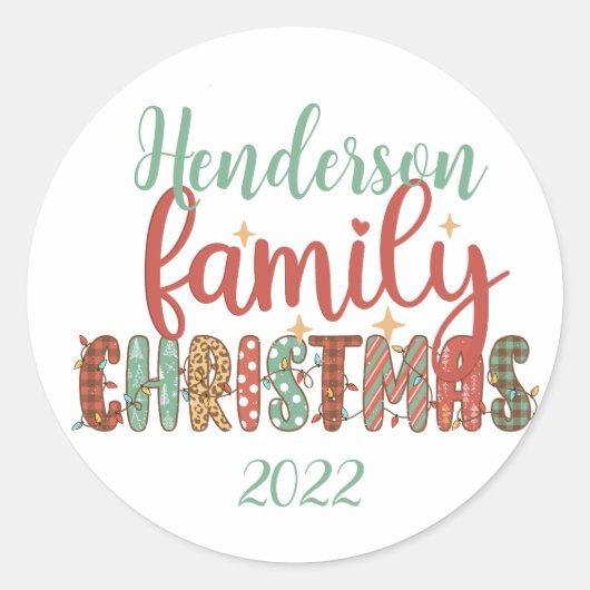 ファミリークリスマス2022 ラウンドシール (正面)