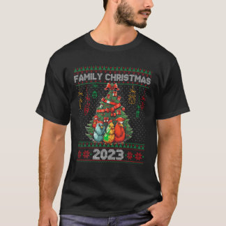 ファミリークリスマス2023セーター醜い鶏のクリスマスTr Tシャツ