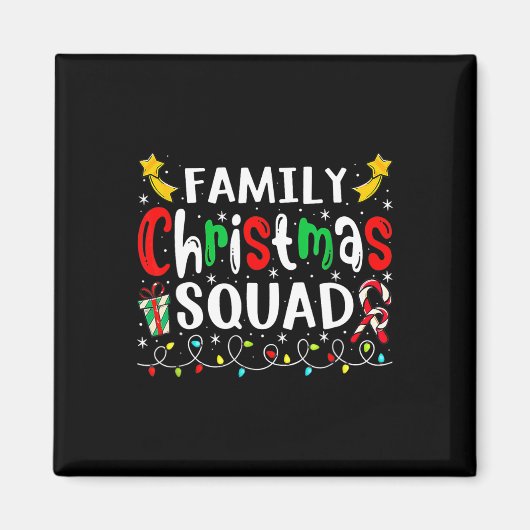 ファミリークリスマス2023 Santa Hat Crewおもしろい女性男性 マグネット (正面)