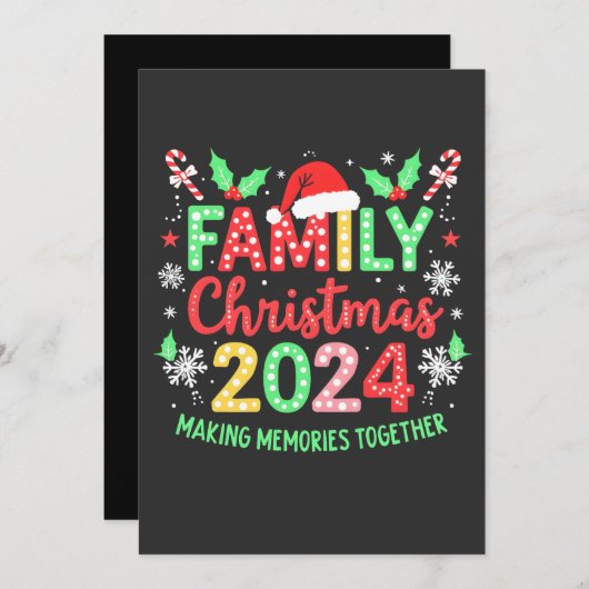 ファミリークリスマス2024クリスマスファミリーマッチング服 招待状 (正面/裏面)