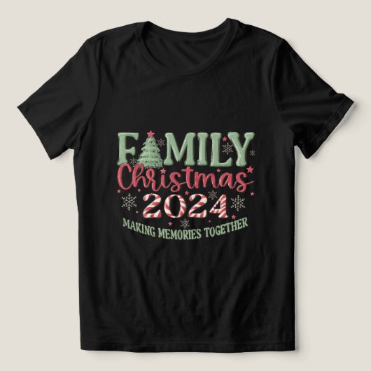 ファミリークリスマス2024ブラック トライブレンドＴシャツ (デザイン正面)