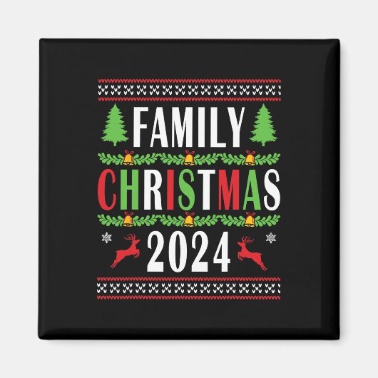 ファミリークリスマス2024マッおもしろいチングクリスマスツリー マグネット (正面)