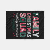 ファミリークリスマス2024マッチングスクワッドサンタ小妖精や小人おもしろい フリースブランケット (正面(横))