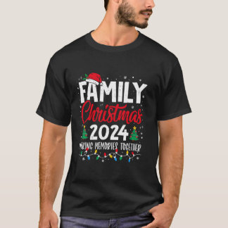 ファミリークリスマス2024マッチングスクワッドサンタ小妖精や小人おもしろい Tシャツ