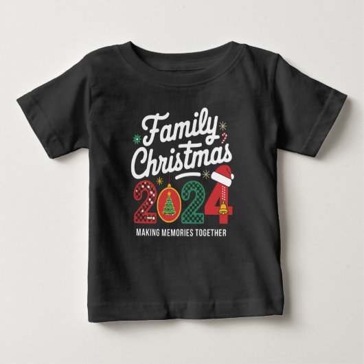 ファミリークリスマス2024マッチング衣装クリスマス分隊 ベビーTシャツ (正面)