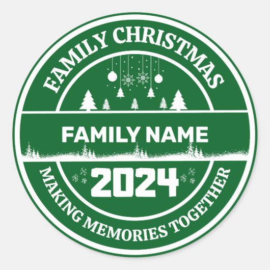 ファミリークリスマス2024| 思い出を一緒にする ラウンドシール (正面)