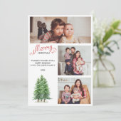 ファミリークリスマス3フォトコラージュホリデーカード 招待状 (スタンド正面)