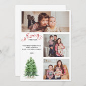ファミリークリスマス3フォトコラージュホリデーカード 招待状 (正面/裏面)