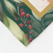 ファミリークリスマス5写真コラージュクラシックグリーン フリースブランケット (角)