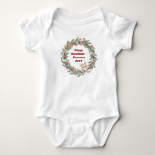 ファミリークリスマスTシャツ – クリスマスリース ベビーボディスーツ