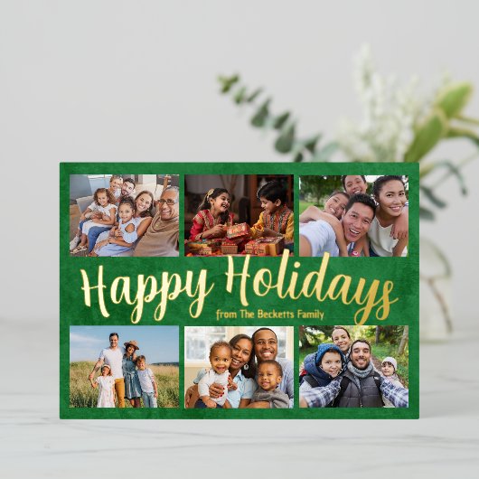 ファミリークリ実在スマルフォイルハッピーホリデーズカード 箔シーズンカード (立ち正面)