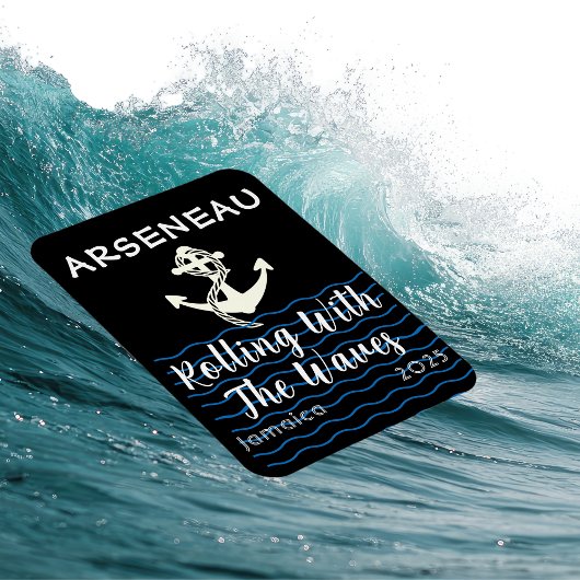 ファミリークルーズいかりブラックドアマーカーのパーソナライズ マグネット