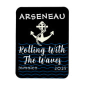 ファミリークルーズいかりブラックドアマーカーのパーソナライズ マグネット (縦)