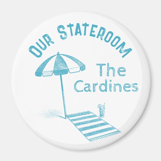 ファミリークルーズステートルームドアマーカービーチ傘 マグネット (正面)