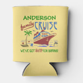 ファミリークルーズバカンスおもしろいシップ |名前をカスタムする 缶クーラー (正面)