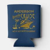 ファミリークルーズバカンスおもしろいシップ |名前をカスタムするV2 缶クーラー (裏面)