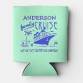 ファミリークルーズバカンスおもしろいシップ |名前をカスタムするV4 缶クーラー (正面)