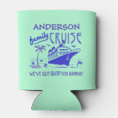 ファミリークルーズバカンスおもしろいシップ |名前をカスタムするV4 缶クーラー (裏面)