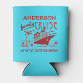 ファミリークルーズバカンスおもしろいシップ |名前をカスタムするV5 缶クーラー (正面)