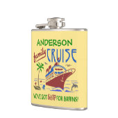 ファミリークルーズバケーションおもしろいシップ |名前をカスタムする フラスク (左)