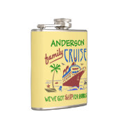 ファミリークルーズバケーションおもしろいシップ |名前をカスタムする フラスク (右)