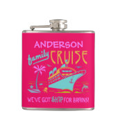 ファミリークルーズバケーションおもしろいシップ |名前をカスタムするV3 フラスク (正面)